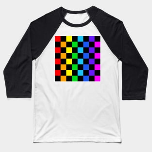 Rainbow Checkerboard Baseball T-Shirt